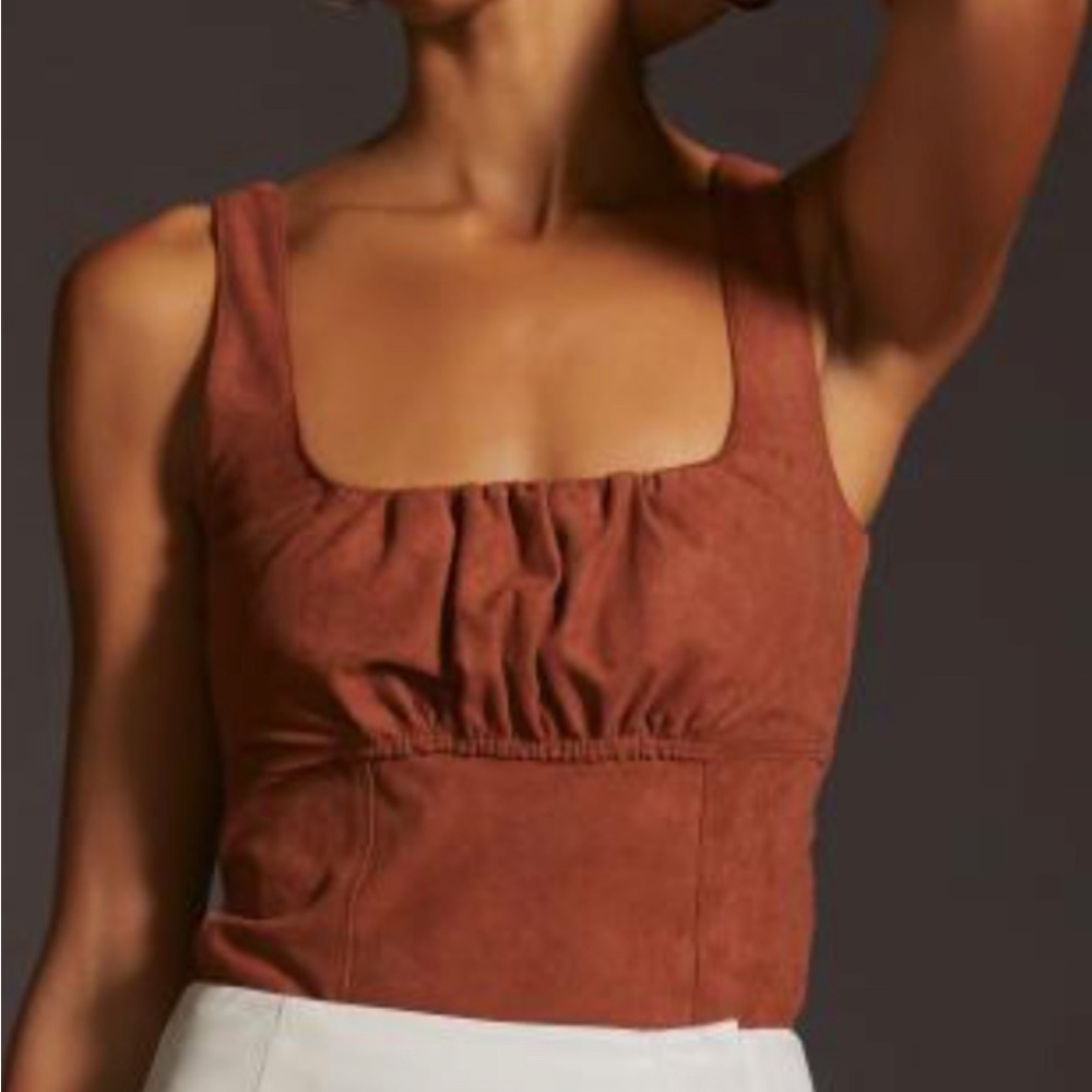 Pilcro Faux Suede Tank Top from Anthropologie, NWT, Size L